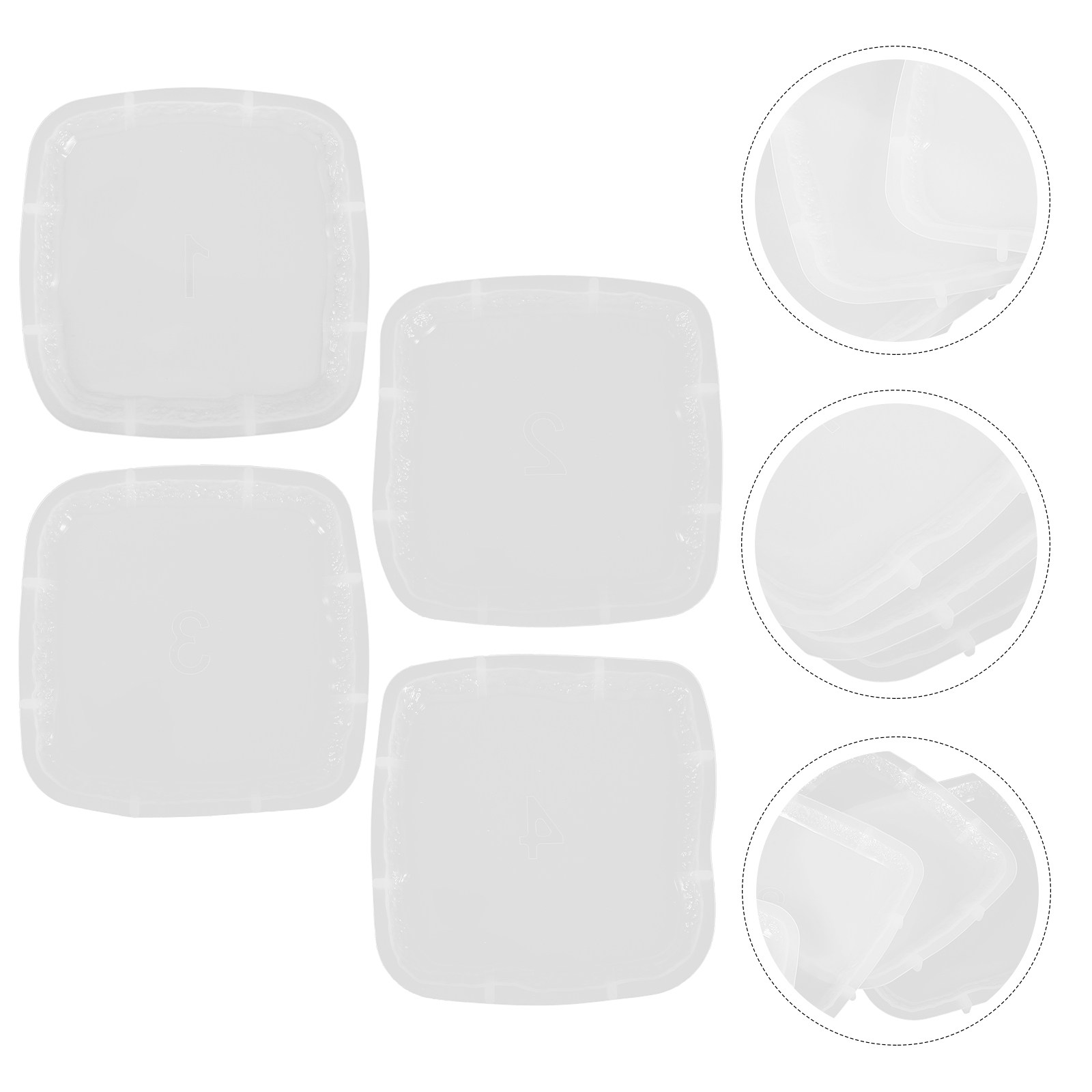 Coaster Mold Square - 4Pcs Silicone Coaster Molds Large Square
