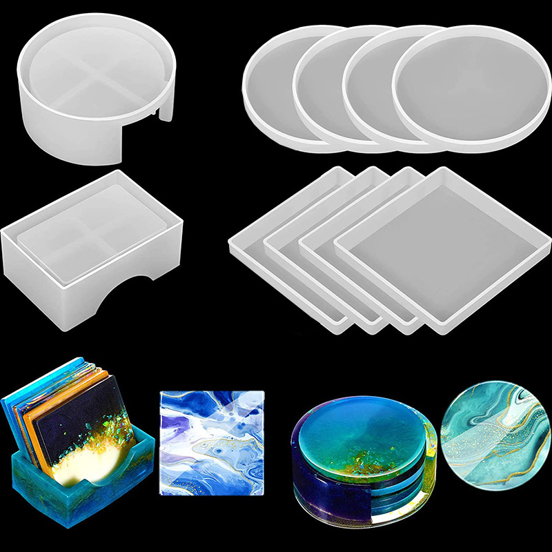 Coaster Mold Square - 5Pcs/Set DlY Epoxy Resin Cup Coasters