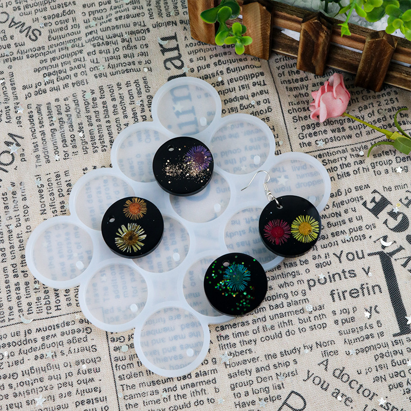 Resin Art Mold - 8/12pcs Round Oval Pendants Resin Mold