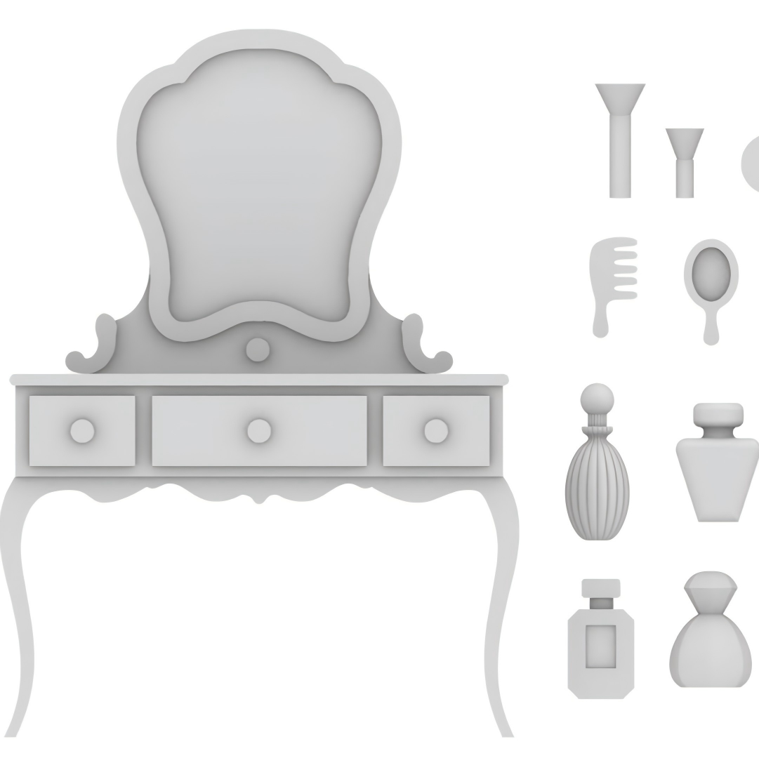 Resin Art Mold - Dressing Table + Accessories Resin Casting