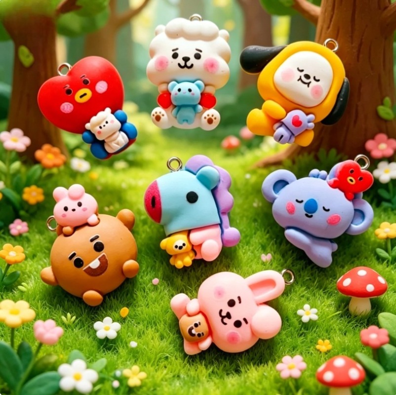 7pcs BT21 Resin Cartoon Charm  - Resin Art Materials review and price