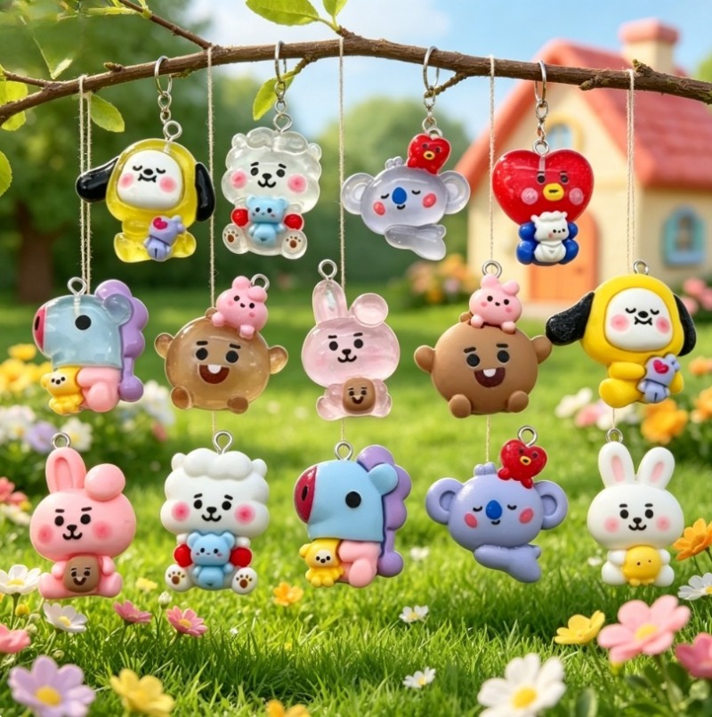 7pcs BT21 Resin Cartoon Charm  - Resin Art Materials review and price