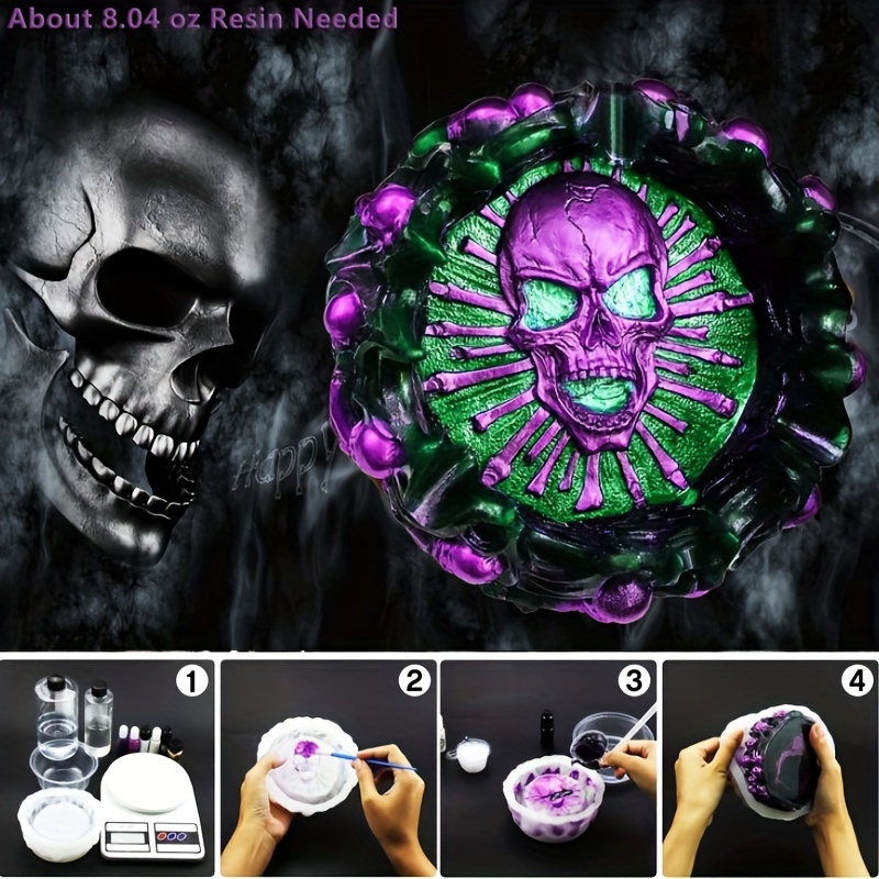 Ashtray mold, skull DIY craft  - Resin Art Materials review and price