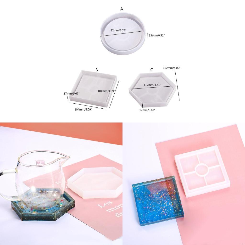 195C Diy Round Square Hexagon  - Coaster Mold Square review and price